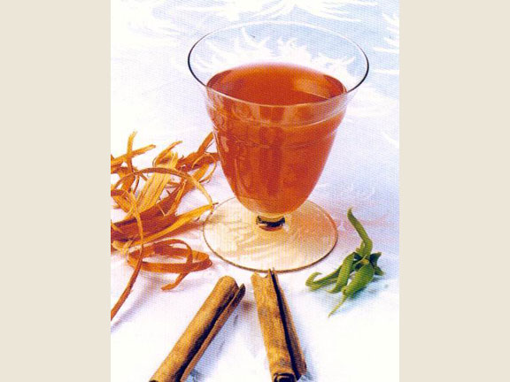 Wedang Secang, a drink made of Secang wood, ginger, cinnamon, and cloves.Source: Yul Adriansyah in Chamamah Soeratno, et.al. (eds.), 2002. Kraton Jogja: The history and cultural heritage.
